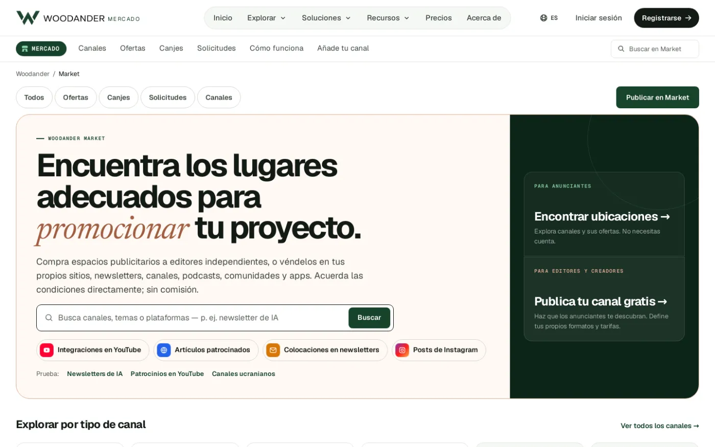 El Woodander Market con espacios publicitarios a la venta